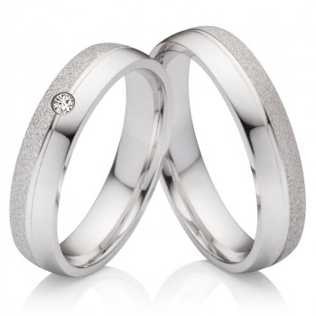 Eheringe aus massiven 925 Silber mit DIAMANT SB42